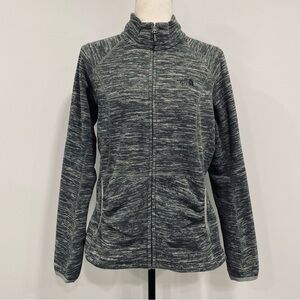 THE NORTH FACE M Heather Gray Polartec Fleece Full Zip Long Sleeve Soft Jacket